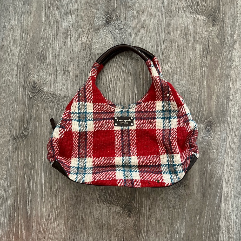 Kate spade ♠️ rare Stevie Check Wool Bag Handbag